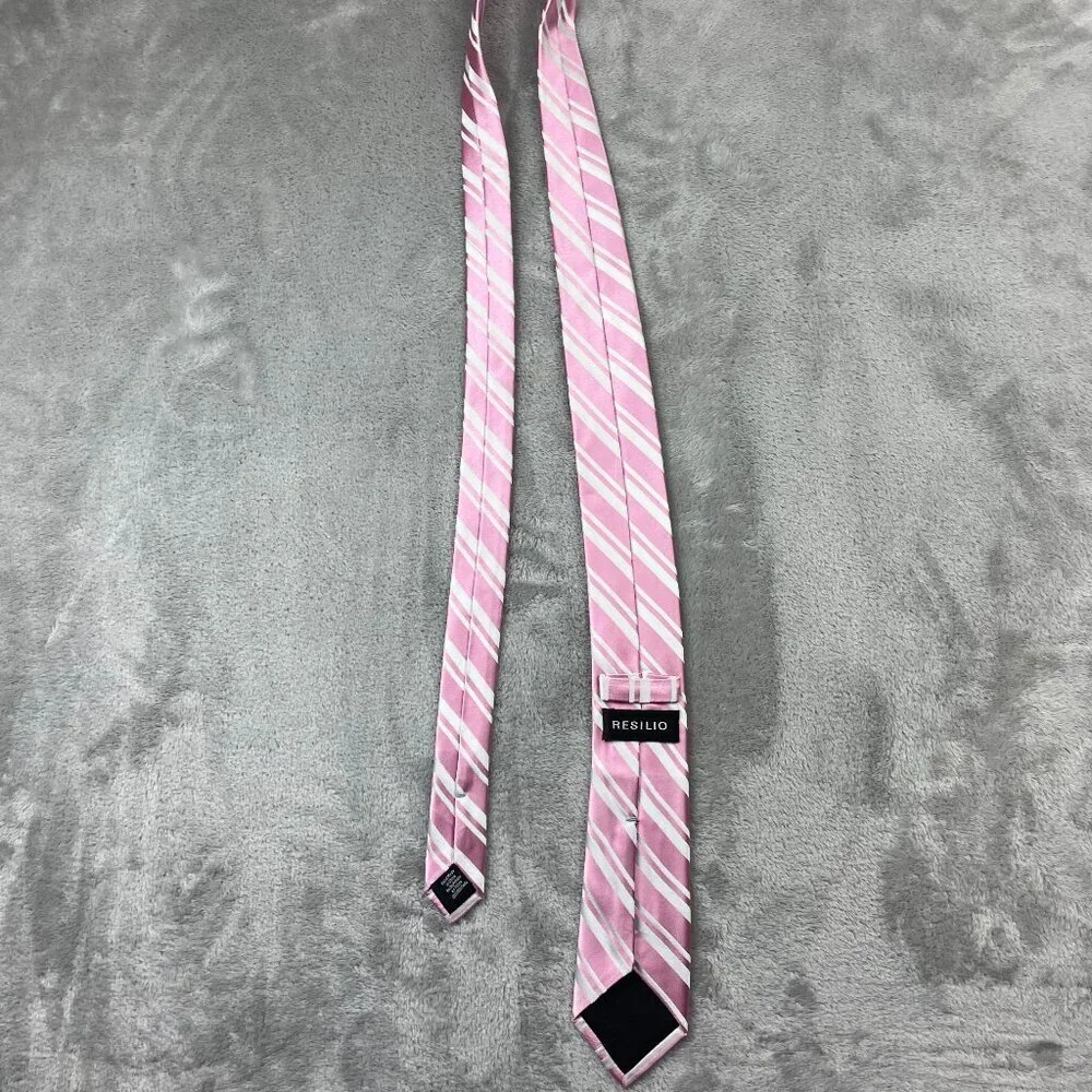 Resilio Skinny Style Men's Classic 100% Silk Neck Tie - Picture 4 of 6